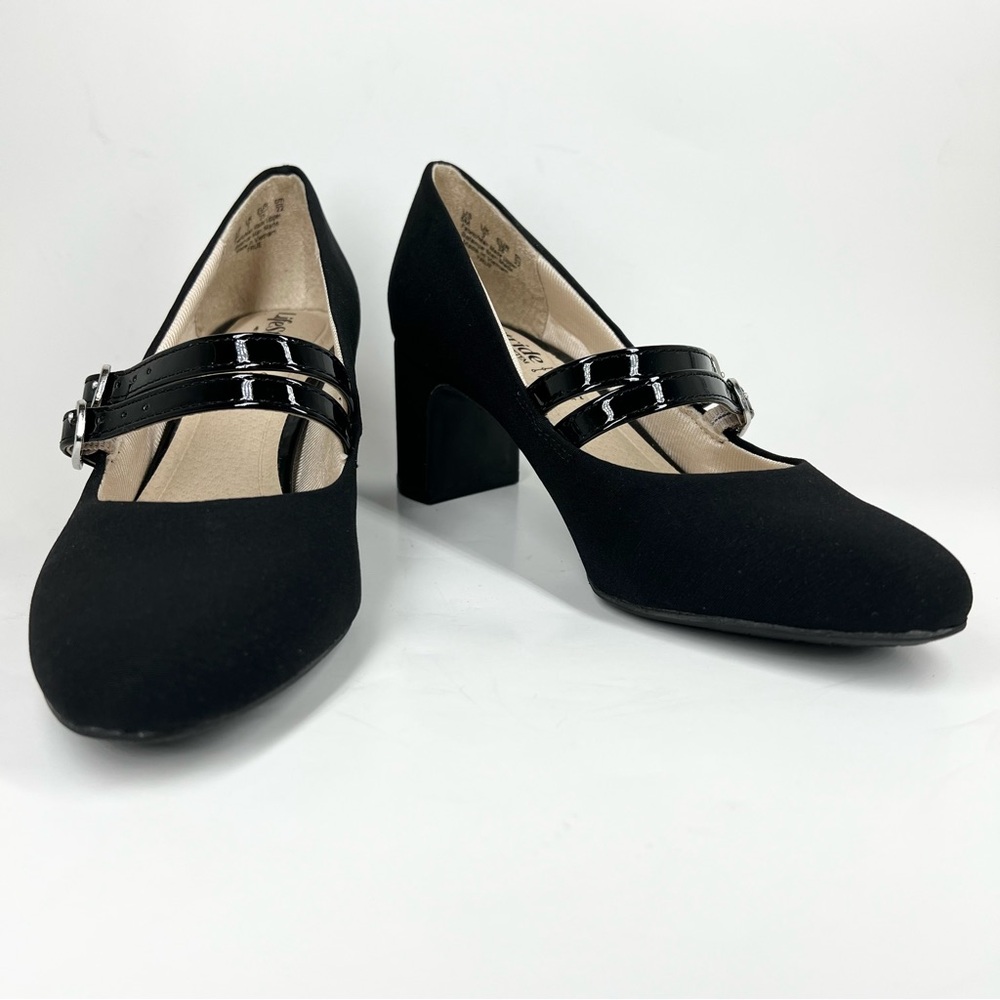 LifeStride Women's True Block Heel Mary Jane Pumps Black Micron Size 5M - Picture 3 of 13